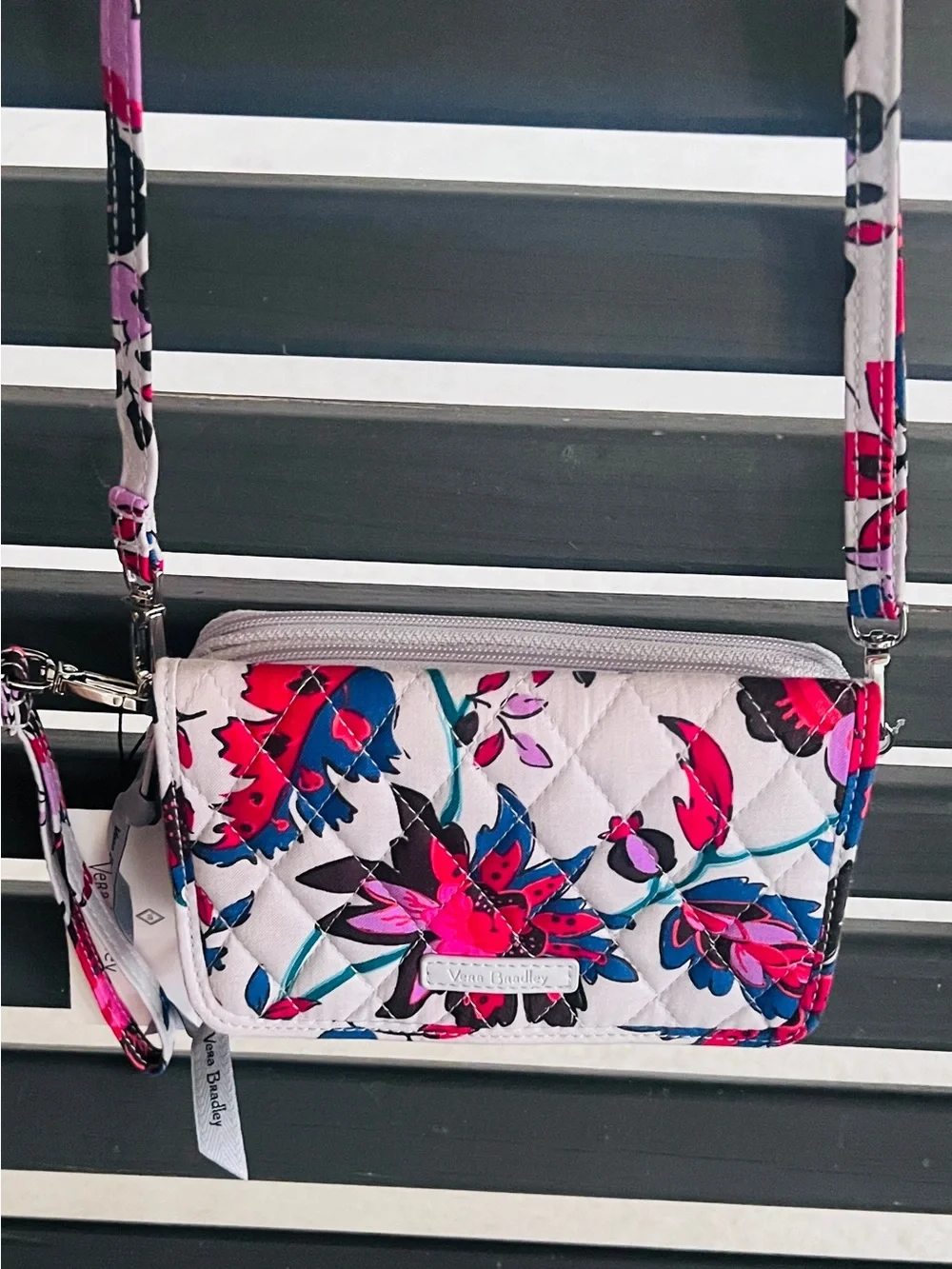 Vera Bradley Multicolor Floral Crossbody Bag with Pink Accents